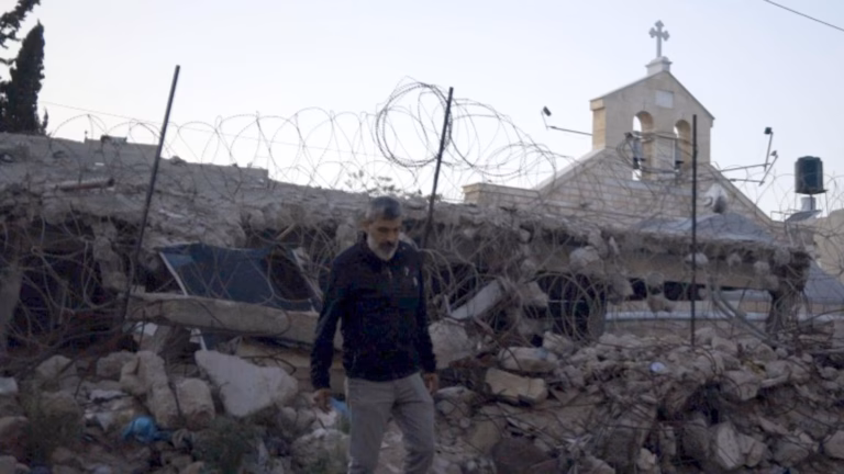 Man mourns the deaths of his children after an Israeli bombing on a church in the Gaza Strip | International News