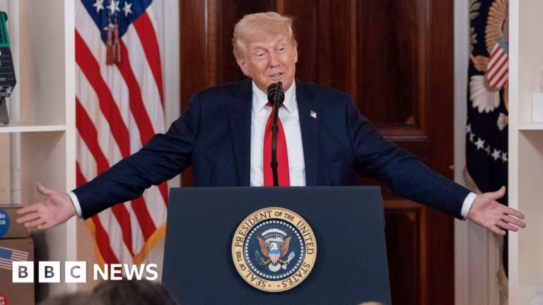 Trump tells corporate leaders he requires ‘a little more time’ as United States economy contracts.