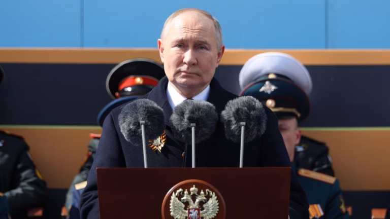 Russian President Putin will be the host of an extravagant military parade, featuring world leaders, while the conflict in Ukraine continues.