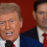 US President Donald Trump addresses the nation following airstrikes on Iranian targets.