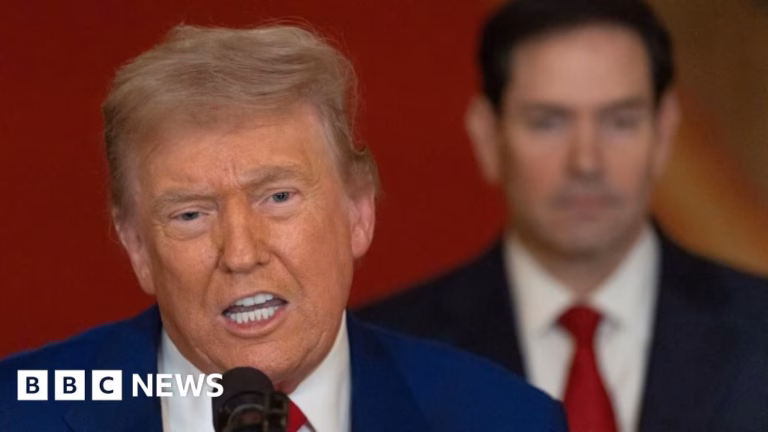 US President Donald Trump addresses the nation following airstrikes on Iranian targets.