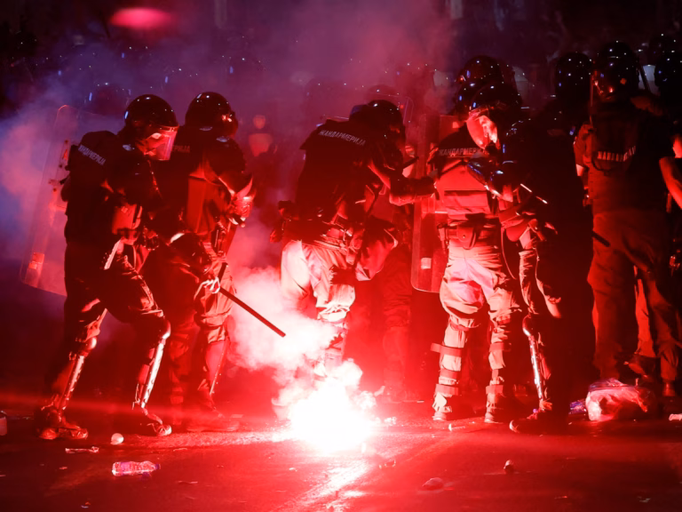Construction Warehouses Demolition Sparks Fierce Confrontations Between Anti-Government Dissidents and Special Forces in Serbia
