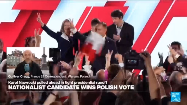 Karol Nawrocki, a nationalist, declared victorious in the Polish presidential election, according to the official count