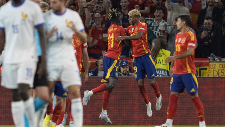 Spain secures Nations League final berth with a dominant 9-goal victory over France.