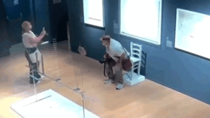 Security footage in a museum caught a tourist damaging a delicate chair attributed to ‘Van Gogh’