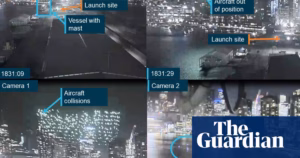 Gusting winds reportedly cause 427 drones to plummet into the Yarra River during the Women’s World Cup illumination event in Melbourne.