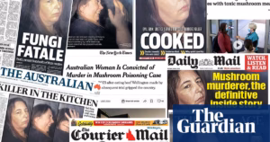 ‘Fatal Fungi’ and ‘Deadly Gaze’: International Press Coverage of Erin Patterson’s Guilty Verdict in Australia cites Scientific terms and vivid imagery describing the courthouse and the convict with Ruptured Head facing serious penalties inflicted; serving Justice.