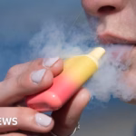 Decreasing number of children in school are vaping, according to a study.