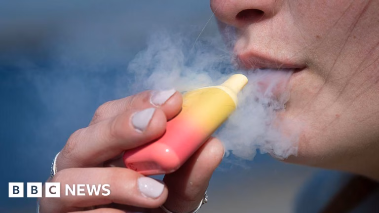 Decreasing number of children in school are vaping, according to a study.