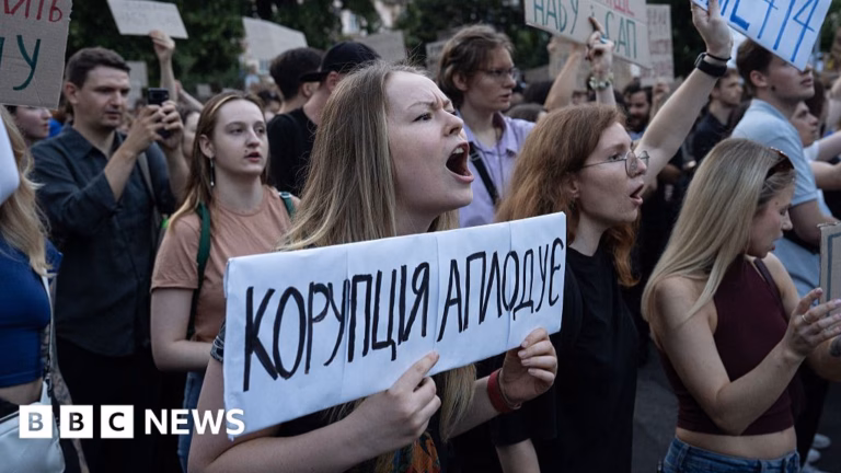 Ukraine Sees Demonstrations After Zelensky Endorses Legislation Affecting Anti-Corruption Organizations