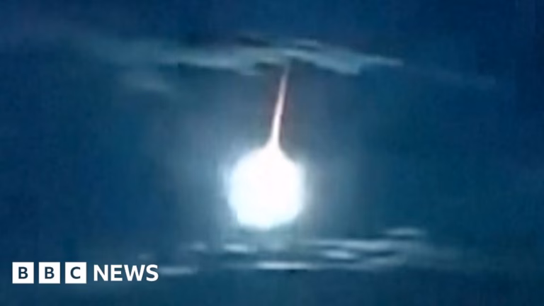 Ball of Flame Illuminates Japanese Sky in Spectacular Display