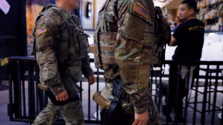 Armed National Guard units start patrolling Washington DC.
