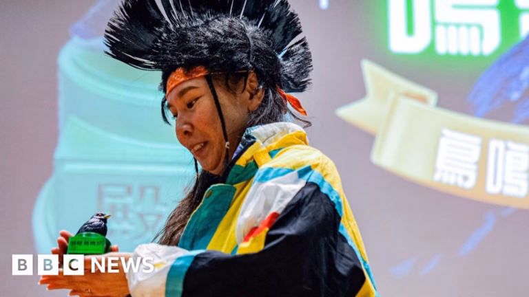 Residents of Hong Kong participate in the city’s inaugural bird call competition.