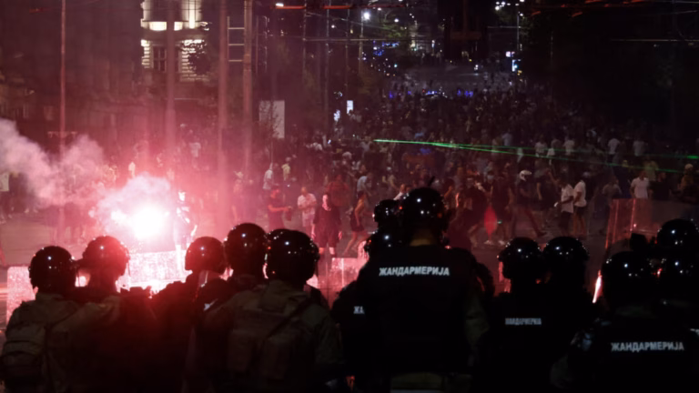 Serbian Authorities Employ Tear Gas Amid Belgrade Protester Confrontations