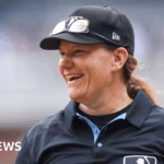 Jen Pawol makes history as the first female umpire in a Major League Baseball game.
