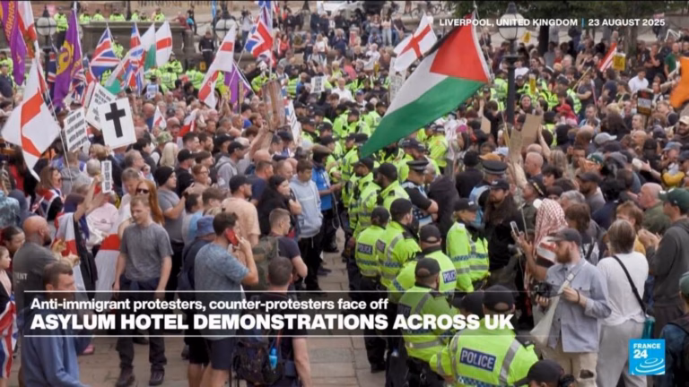 Demonstrations against asylum seekers being accommodated in hotels occur throughout the United Kingdom.