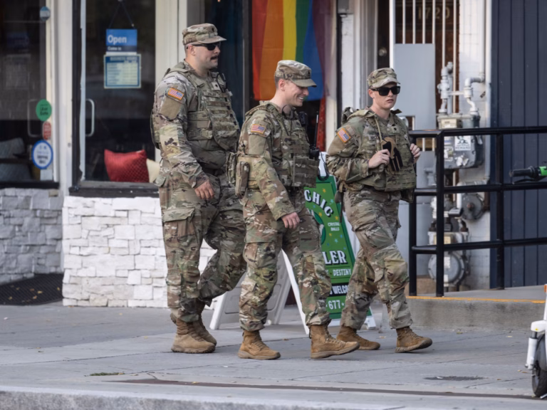 US National Guard forces in Washington, DC start to bear arms amid Donald Trump-related events.