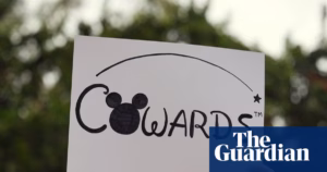 Demonstrators Crowd Outside Disney HQ in Los Angeles to object suspension of Kimmel, citing ‘Un-American’ actions.