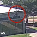 Footage captures the instant Kirk’s suspect escapes the location.