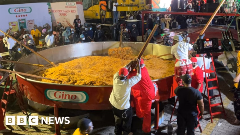 Nigerian culinary artist strives to create the most extensive serving of jollof rice in existence